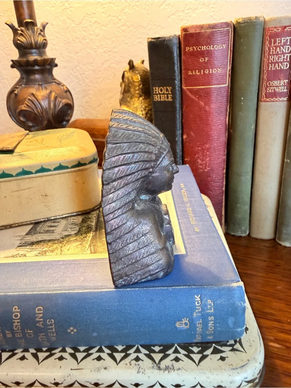 😎3/$20‼️Vintage Native American Chief Bust with Oklahoma Badge
